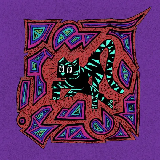 Geometric abstract illustration of a cat