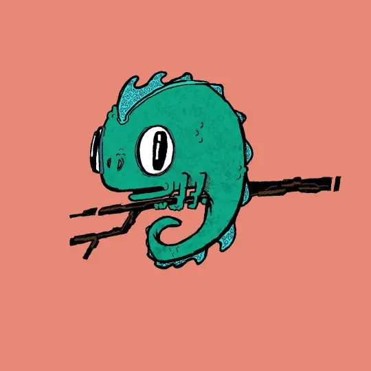 Abstract illustration of a chameleon.