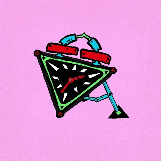 Abstract illustration of a triangular clock